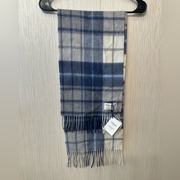 EDINBURGH LAMBSWOOL STOLE MILL CHECK ECLIPSE - Picture 1 of 5